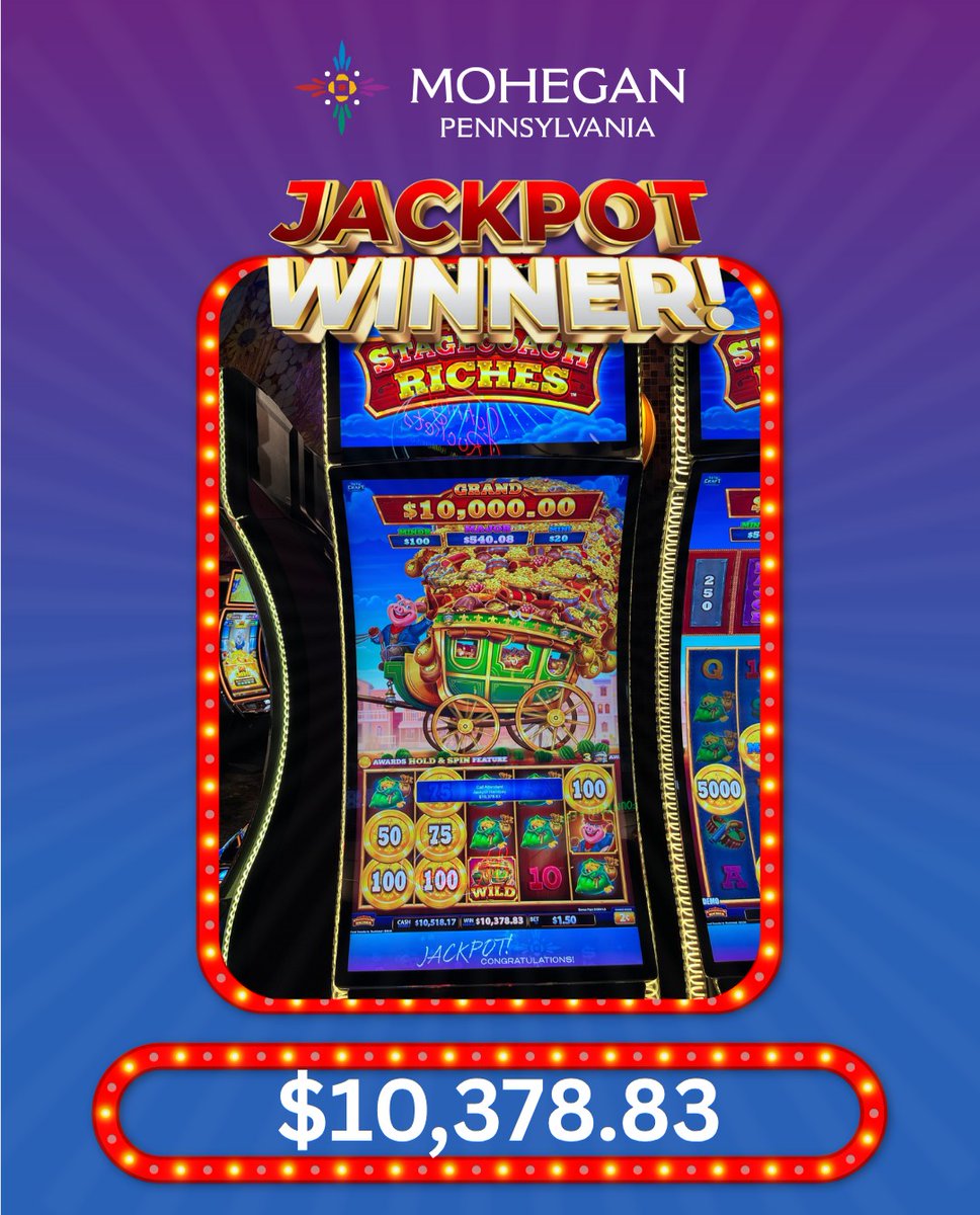 MoheganPA's tweet photo. Saddle up, this jackpot is big!🤠 

Gambling problem? Call 1.800.GAMBLER https://t.co/RmIXGOqqoB