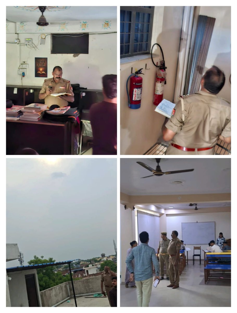 prayagrajfire's tweet photo. दि 30jun-CFO प्रयागराज जी के निर्देशन मे अग्निशमन तथा आपात सेवा कमिश्नरेट प्रयागराज के अधिकारियों-कर्मचारियों द्वारा सघन चेकिंग अभियान चलाकर कोचिंग संस्थान/ट्रेनिंग सेंटरो में आग से सुरक्षा के सम्बन्ध में  फायर ऑडिट एवं माकड्रिल करके स्टाफ/विद्यार्थियों को जागरूक किया गया। https://t.co/yFJ7hiVUmC