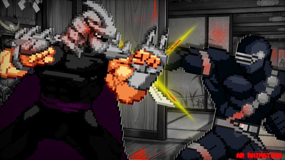 ARanimate's tweet photo. Sprite Art Request: The Shredder vs Snake-Eyes (TMNT/G.I JOE)
#pixelart #tmnt https://t.co/qRFeJ3gDxR