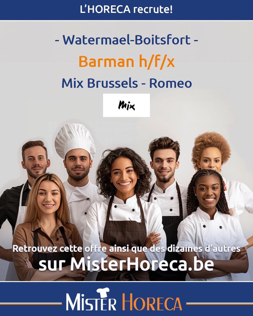 Emploi_Horeca's tweet photo. #Job #Restaurant à Watermael-Boitsfort : #Barman h/f/x
https://t.co/PXLaHbyFJi https://t.co/H6x8AZifsW