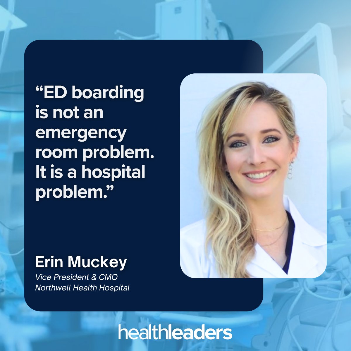HealthLeaders's tweet photo. To reduce #readmissions, hospital #CMOs and other senior leaders need to focus on discharge planning, complex #CareCoordination, and the social needs of #patients, according to Erin Muckey, the new #CMO of Northwell Greenwich Village Hospital: https://t.co/7dEfChJIkh https://t.co/tOVzRmjoPa