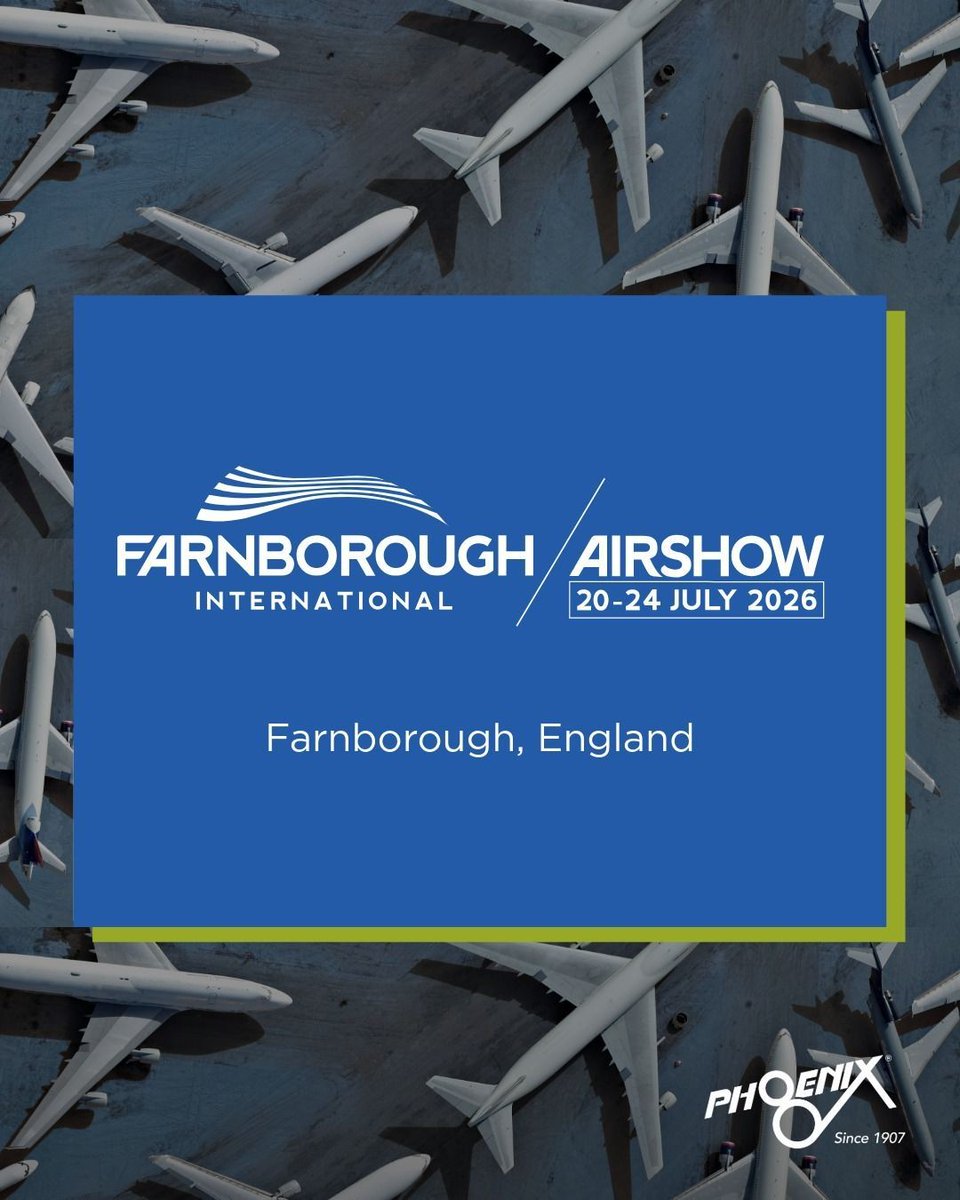 phoenix_mfg's tweet photo. Aerospace fans, mark your calendars! ✈️
The Farnborough International Airshow is back July 20-24, 2026, the world's biggest aerospace and defense event of the year! Will you be there? Comment below! https://t.co/NM0UAcKnOO