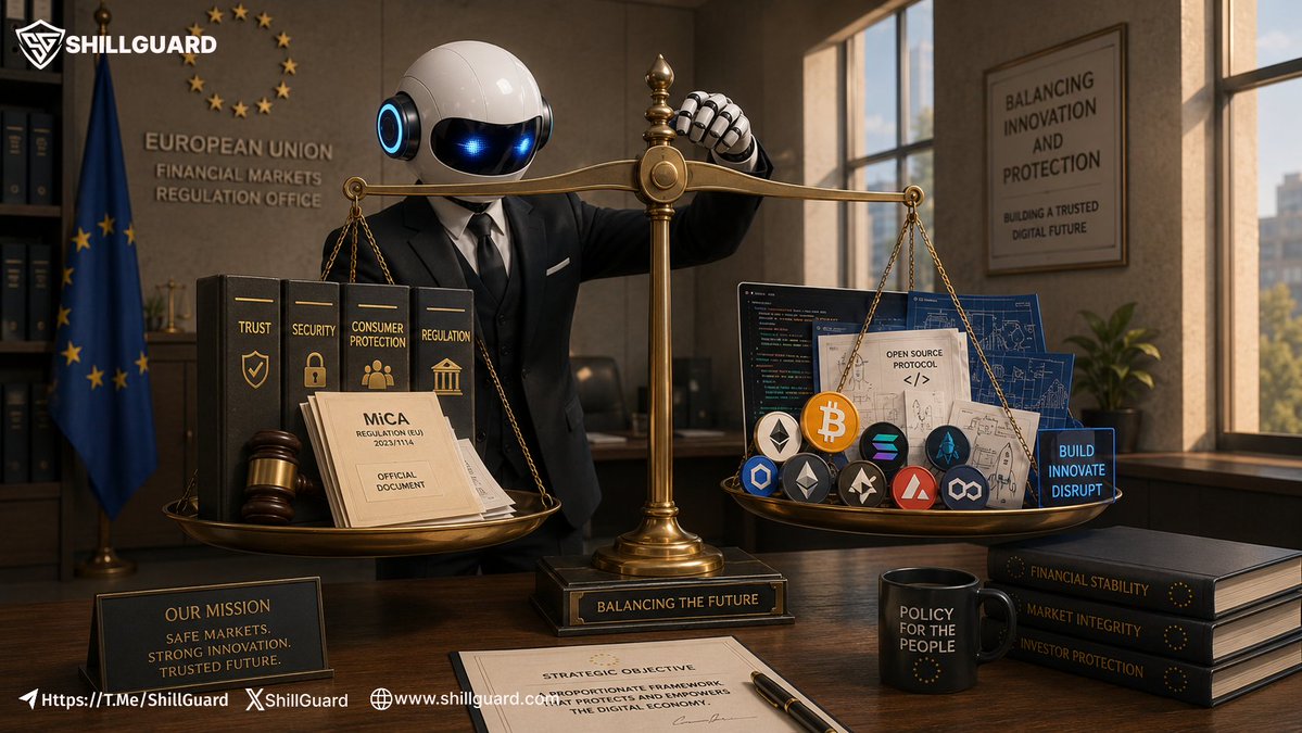 ShillGuard's tweet photo. Tuesday Insights: MiCA's Big Gamble 🇪🇺

Europe was late to crypto innovation, but first to comprehensive regulation. Now comes the real test: will MiCA attract the next generation of builders or drive them elsewhere?

🔍 Key observations

1️⃣ One rulebook
MiCA rewrites crypto regulation to Europe. National registrations, largely built around AML compliance, are being replaced by a far more demanding licensing regime covering governance, capital, custody and market conduct. From 1 July 2026, a MiCA licence becomes the legal standard for operating across the EU.

2️⃣ The first impact
The effects are already visible. Several crypto firms have withdrawn services from parts of the EU or paused expansion while pursuing authorization. Others have shifted their focus to jurisdictions with lighter requirements. For established businesses, the added burden is manageable. For smaller players, it may determine whether they can compete at all.

3️⃣ A different philosophy
The change goes beyond compliance. For the first time, digital assets are being treated less as an alternative financial system and more as another part of regulated finance. Supporters see a path toward greater transparency and investor confidence. Critics argue it moves the industry further away from its original principles of openness and permissionless innovation.

4️⃣ The real test
Success won't be measured by the number of licences issued, but by the experience of users. Europeans may benefit from stronger consumer protections and greater confidence in regulated platforms, yet face fewer exchanges, tokens and services as some companies leave the market. The question is whether higher standards can strengthen trust without reducing competition and innovation.

📌 Key takeaway
The rules are now in place. The next few years will reveal whether Europe has found the right balance.