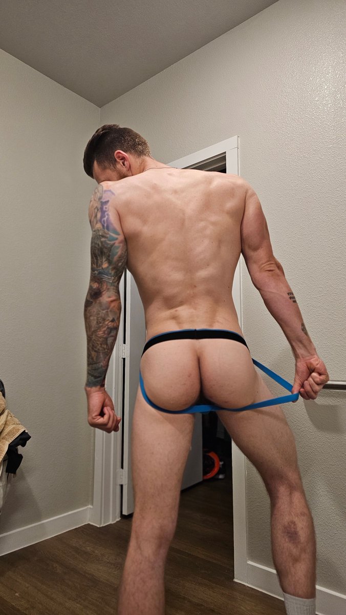 The_Lucas_King's tweet photo. How do I look in this jock strap? Be honest 🫣 https://t.co/M6TDEBxrs0