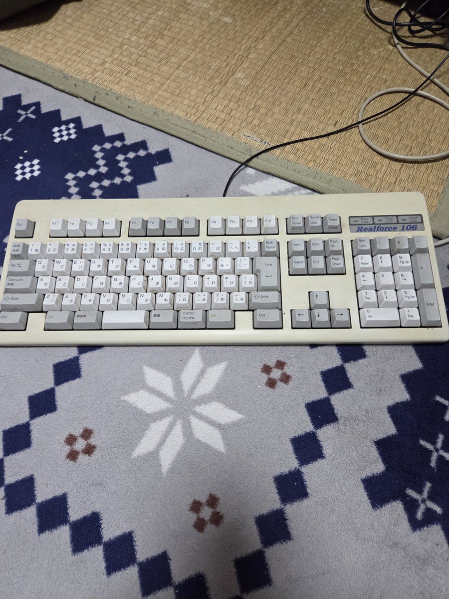 ill_force's tweet photo. マウスは反応悪くなって買い換えましたが東プレ製キーボードは20年過ぎても全然現役ですし打ちやすいです。 https://t.co/wX1kgnIWee