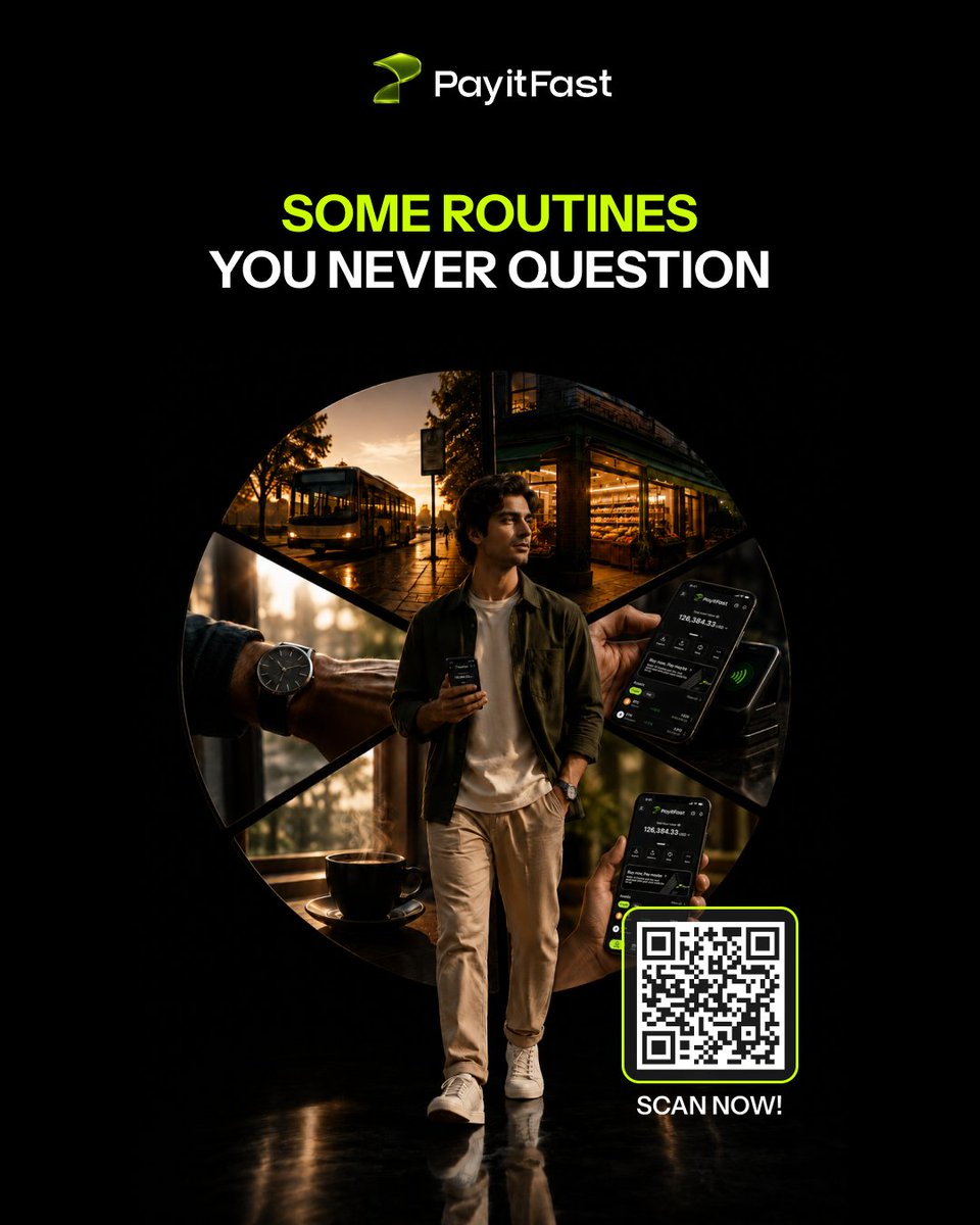 PayitFast's tweet photo. Some routines you never question.
PayitFast: a Visa card, your digital assets, Apple Pay and Google Pay. Quiet, ready when you tap.

👉Get your card in minutes:
📲 https://t.co/cbCX7l6W7E
🌐 https://t.co/wY78BoRQx0
💬 https://t.co/NPgW0mX7MX

#PayitFast #DigitalWallet #PaySmarter https://t.co/QjDeKIFjq8