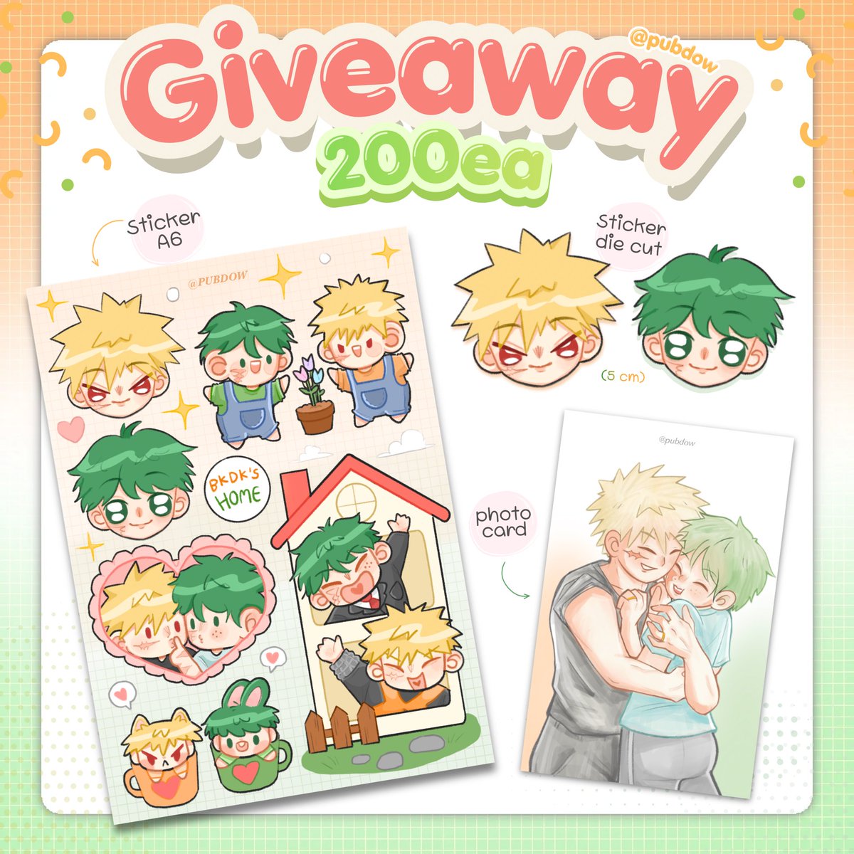 pubdow's tweet photo. Ი𐑼 Giveaway ✧˚🧺⋆ ༘｡˚

⟡ sticker A6 200 ea
⟡ sticker die cut 200 ea
⟡ photo card 200 ea 

⏰ : 12.07.26 @ SOCIEFEE x Chouxstory
( #OurHomeStory_BKDK ) 
มารับน้องกลับบ้านกันน้าา🧡💚 🏠 https://t.co/uEsDQwEdJO