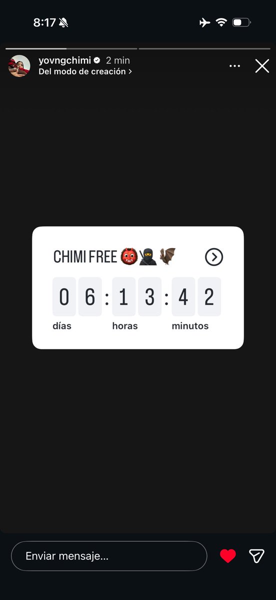 Yovngdemon_'s tweet photo. JAA JAAAA
El Demon 👹🔥 ⛓️💥⛓️💥⛓️💥
#FREECHIMI 6 días 🔜🔜 https://t.co/rGbwvY48QQ