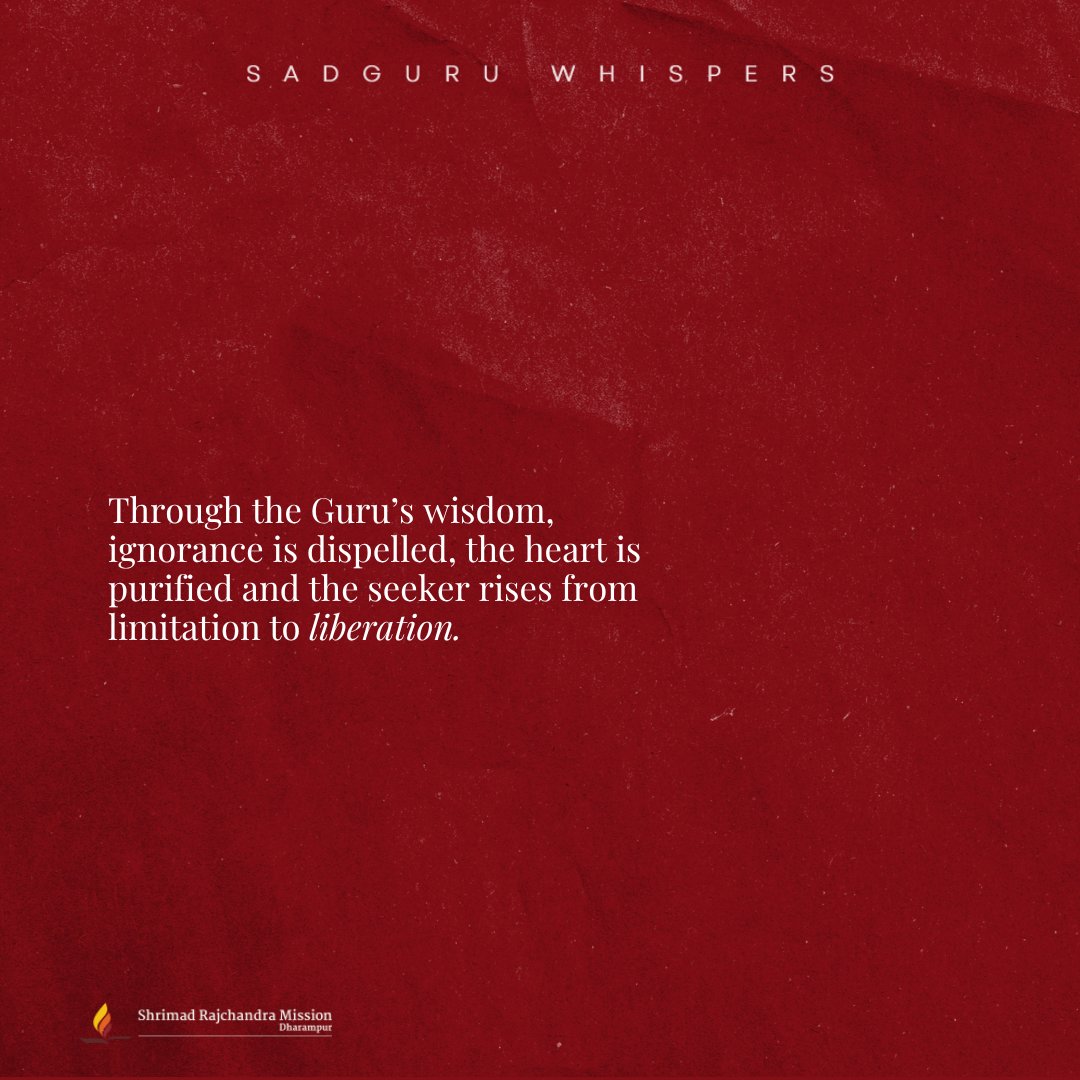 SRMDharampur's tweet photo. Through the Guru’s wisdom, ignorance is dispelled, the heart is purified and the seeker rises from limitation to liberation.
#SadguruWhispers #Quotes #QOTD #GuruWisdom #Liberation #SpiritualGrowth #SoulfulSaturday https://t.co/Xi3k4bfTzo