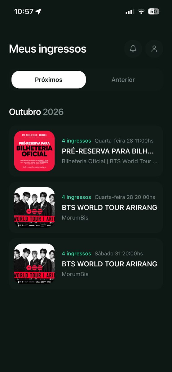 Joyce_ellen0's tweet photo. Vendo Ingressos pro show dos meninos - dia 28 e 31 • arquibancada e pista | “inteira e meia entrada” interessados me chamem na DM ! 

Obs: os ingressos da pré-reserva são meus 

https://t.co/O1QMjBf5Lw

Tags; 방탄소년단, BTS_ARIRANG, JIMIN, #JUNGKOOK, #V, #SUGA, #JIN, #RM https://t.co/r196qKUTkN
