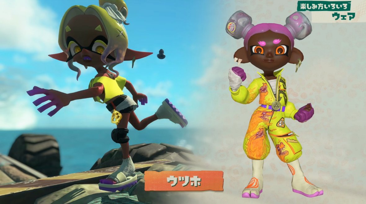 SplaLog's tweet photo. 【速報】レイダースアミーボを購入するゲーム内で使えるギアがもらえると判明！！
また、すでに所有しているスプラトゥーンシリーズのamiiboを使うことで特別な服を入手出来ることも判明！！ https://t.co/35sSkC7wkJ