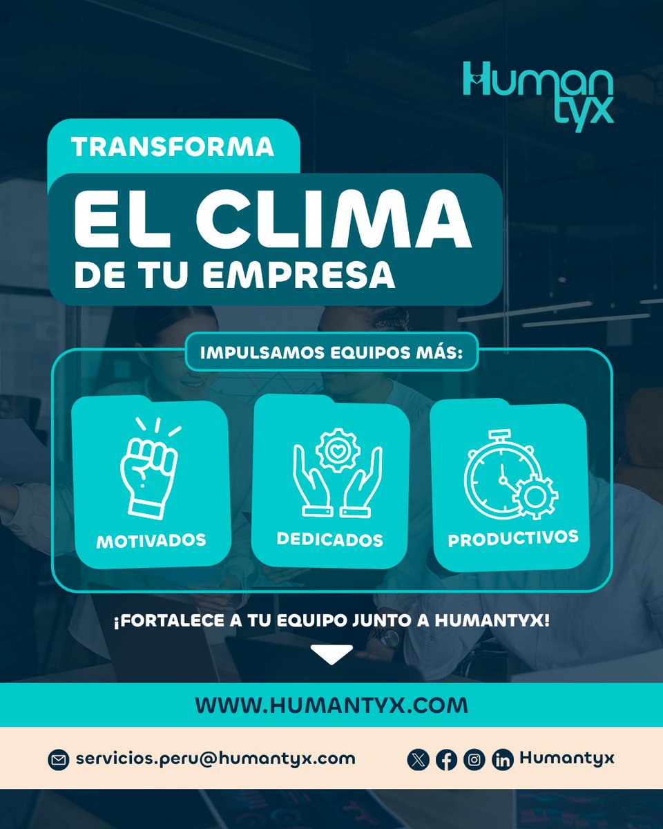 Humantyx's tweet photo. ✨ Un buen clima laboral impulsa equipos más comprometidos y productivos.
🚀 Haz crecer a tu equipo con Humantyx.
#ClimaLaboral #RRHH #Humantyx https://t.co/qGt9TJcKy6