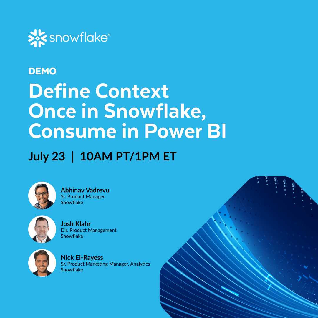 NiFiGuy_Tim's tweet photo. Stop letting semantic layers bottleneck your analytics pipeline. 

Join us on July 23 for an in-depth session on Semantic View Autopilot (SVA), an AI-powered solution built to automate and simplify semantic model creation.

Register today: https://t.co/4s7Fyzq4PB

#SemanticLayer https://t.co/Qx1Ju8jGl2