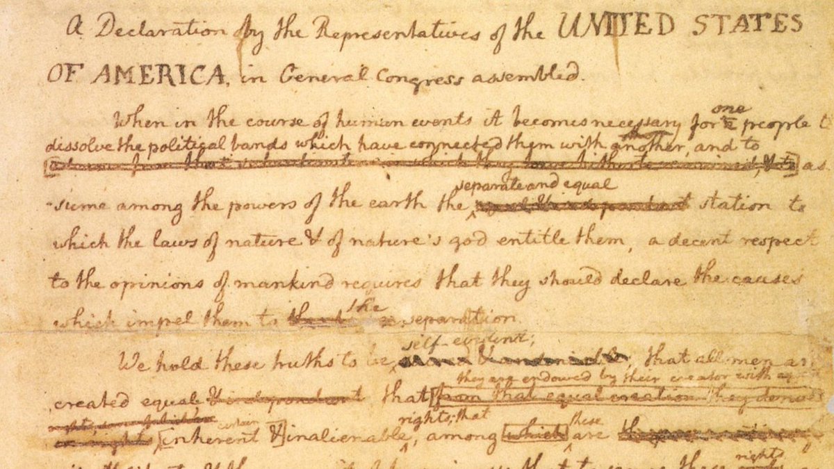 AmRevInstitute's tweet photo. 250 years ago, the delegates to Congress were mulling over a draft of a declaration of independence, submitted two days earlier by Thomas Jefferson and the Committee of Five. Congress was set to return from recess on July 1 to vote for, or against, independence from Britain. https://t.co/I4p7IaNcFz