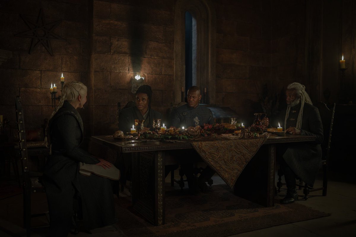 westerosies's tweet photo. New look at Lord Corlys Velaryon, Queen Rhaenyra Targaryen, Alyn of Hull, and Addam of Hull in #HouseOfTheDragon Season 3 Episode 3. https://t.co/bCrCuwAJmI