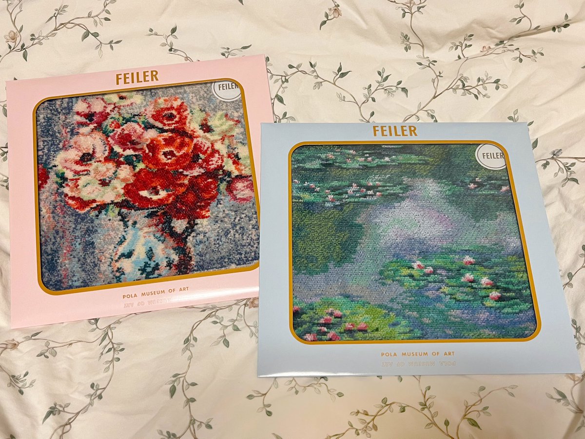 DYgrus's tweet photo. FEILER ✕ ポーラ美術館コラボの睡蓮🪷とアネモネ💐 
諦めてたのに急遽現地に立ち寄れて購入できた🥰

同行者の分を譲ってもらってどっちも買えました🙏 https://t.co/0zmk6p6IXL
