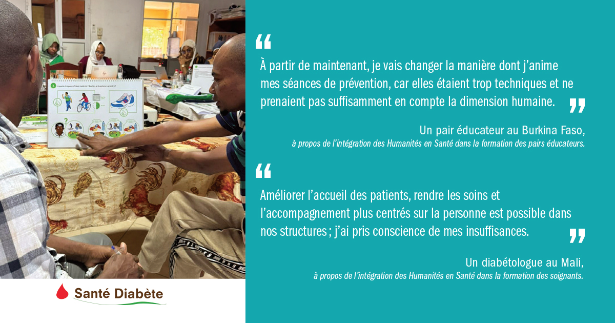 ONGSantDiabte's tweet photo. Replacer les personnes présentant de facteurs de risque et les patients au cœur des parcours de #soin : en 2025, Sante Diabete intègre les "Humanités en Santé" dans les formations des soignants et des pairs éducateurs. 🏥
➡️ Notre bilan 2025 : https://t.co/zn39fdSGBB https://t.co/9Aidl4yvCk