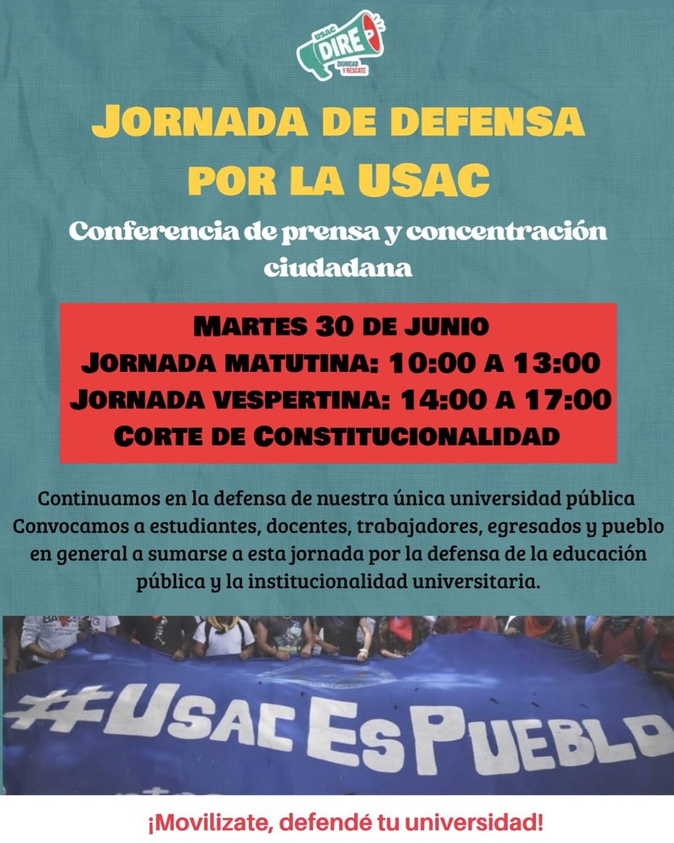 AnibalGarciaGT's tweet photo. iOtra vez la Corte de Constitucionalidad!
Magistrados: 
O Defienden la ley y la Constitución otorgando la apelación y el amparo provisional declarando que el usurpador no puede tomar posesión sin finiquito, o sigue enterrando a la propia Constitución y a la propia Corte. Es hoy. https://t.co/vJDYoo30RM