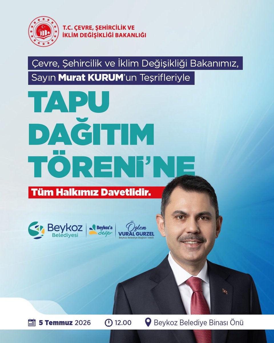 ozlemvgurzel's tweet photo. Yıllardır süren o uzun bekleyiş nihayet son buluyor!🔑🏡

Çevre, Şehircilik ve İklim Değişikliği Bakanımız Sayın Murat Kurum‘un teşrifleriyle gerçekleştireceğimiz Tapu Dağıtım Töreni’ne tüm komşularımız davetlidir.

🗓️ 5 Temmuz Pazar
🕛 12.00
📍 Beykoz Belediyesi Önü

#Beykoz #BeykozaDeğer
