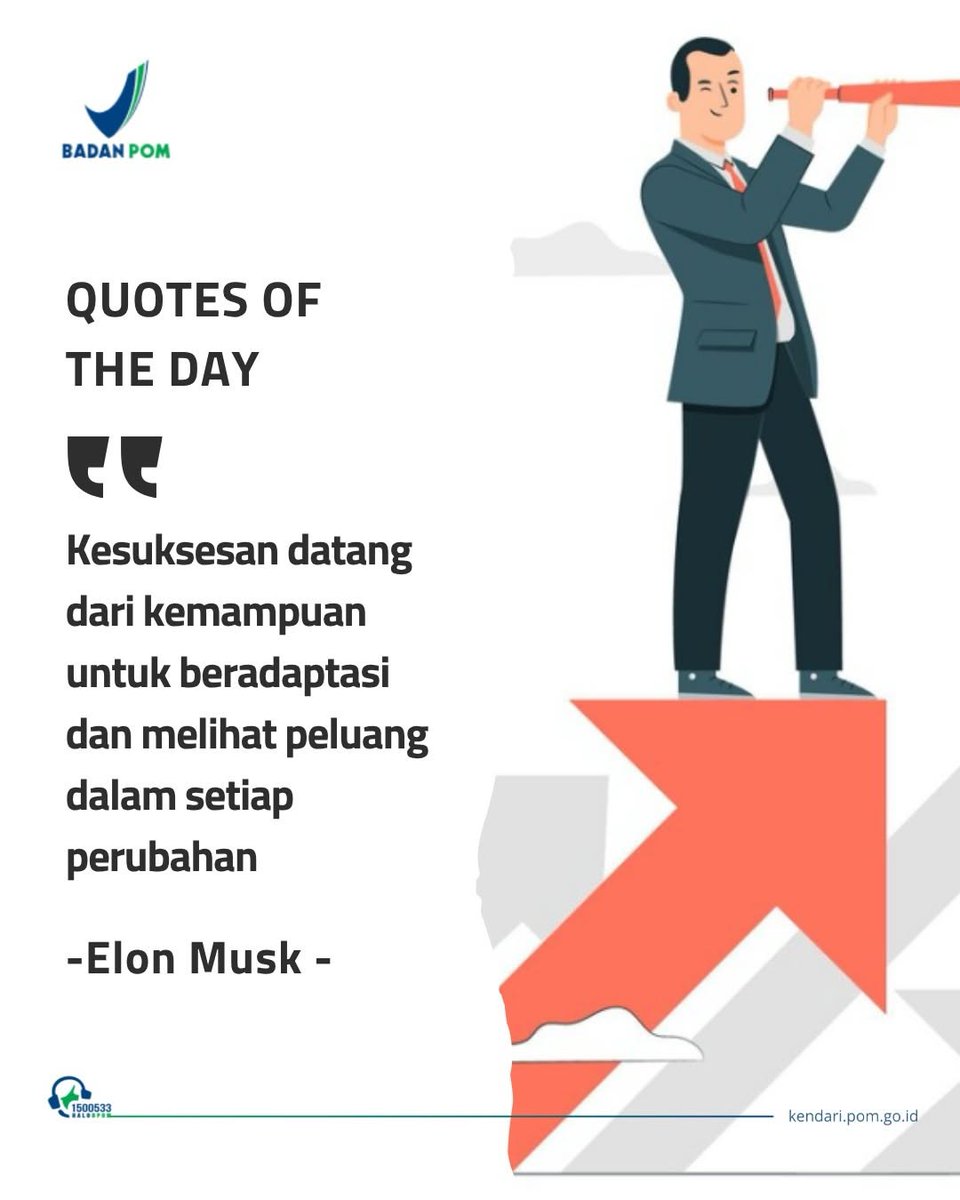 bpomkendari's tweet photo. Berubah bukan untuk mengikuti, tapi untuk memimpin.
ASN adaptif = ASN yang siap hadapi perubahan!
#bpom_ri
#bpomkendari
#QuotesOfTheDay
#CorevalueASNBerAkhlak
#Adaptif https://t.co/IinkZwN1po