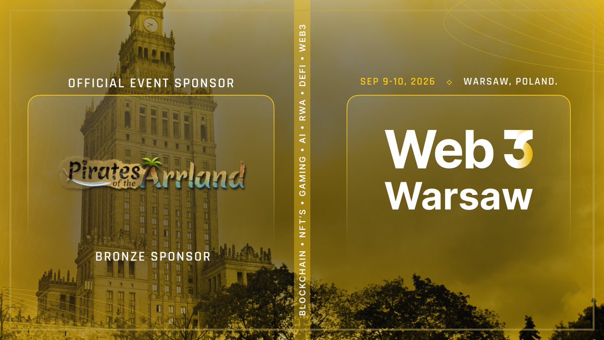 web3_warsaw's tweet photo. 🏴‍☠️ Bringing immersive on-chain gaming to life with strategy, adventure, and player-owned economies.

Excited to welcome @InteractiveDAO  as an official Bronze Sponsor of Web3 Warsaw 🇵🇱

📅 9–10 September
🎟️ Code: WARSAW10 https://t.co/GWUF77DDEa