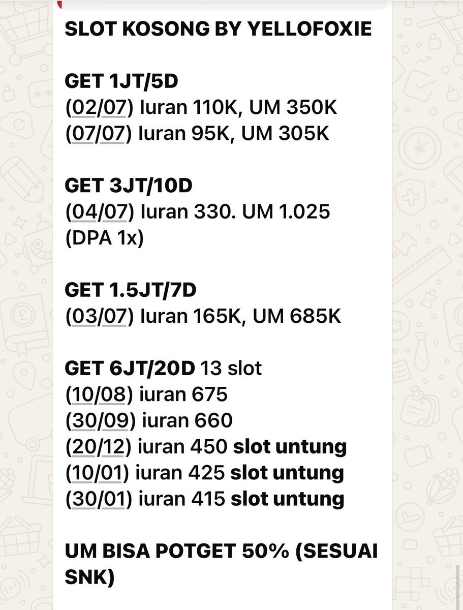 brierrylovs's tweet photo. Halo yang cari arisan get juli-agustus yellofoxie avail yaaww. 
🫶🏻  sudah ditrusted since 2023😋
    ᜊ  ₊ ° ─⁠─ grup : (https://t.co/aR5dOSFsOf…) 𑂓 ⊹ 
#zonauang️ https://t.co/xDWXH1scmq