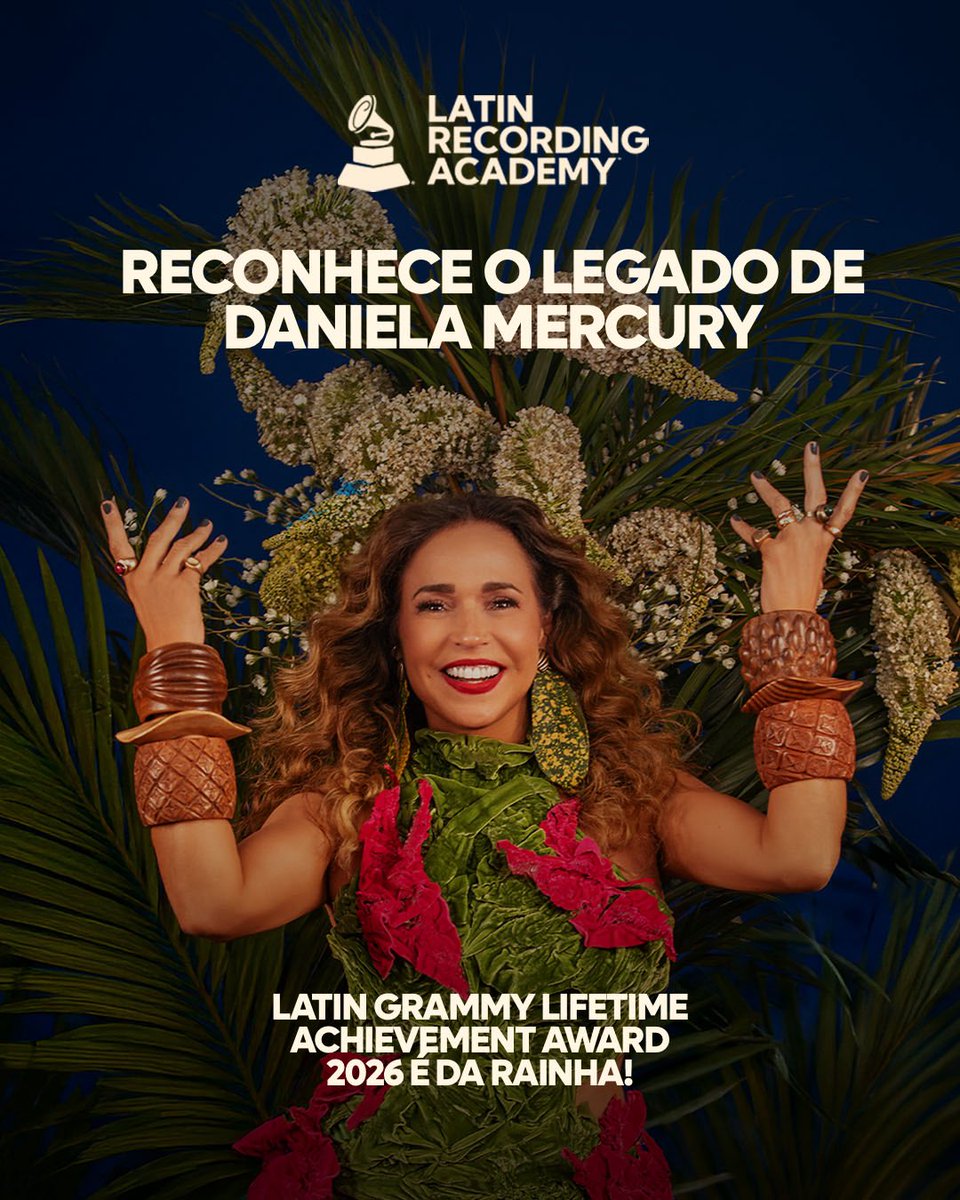 danielamercury's tweet photo. Receber esse reconhecimento da Academia do Latin Grammy por toda minha carreira e pela minha história é sentir um furacão atravessando minha alma, trazendo memórias que nem eu lembrava mais. 

Passei a vida lutando para manter minha arte a mais baiana e a mais brasileira possível, percorrendo uma trilha difícil para não ceder aos modismos momentâneos do mercado da música. É como se eu estivesse fazendo alta costura com a minha música no sentido de fazer uma construção artesanal até chegar ao resultado final. 

Sempre segui minha intuição e sempre quis ter as contribuições de músicos e arranjadores da minha terra natal. Minha formação como artista, bailarina, cantora, compositora e intérprete foram fundamentais para eu saber o que queria e definir repertório, timbres e estratégias da carreira. Tudo impacta na nossa trajetória. Até o meu casamento com Malu impactou. Tive que lidar com o preconceito e a discriminação e tomei essa luta como bandeira de vida nas políticas para a comunidade LGBTQIAPN+.  

Sempre investi muito em pesquisa musical. Minhas gravadoras não tinham essa visão e não queriam disponibilizar verba para isso. Essa foi uma das razões para eu abrir minha própria gravadora há mais de 20 anos. Não foi e não é fácil. Mas sou livre para criar e para gerir minha obra, meu legado e minha história. História agora reconhecida mundialmente pelo Grammy. Em tantos anos de premiação, apenas cinco mulheres brasileiras receberam este prêmio e eu me sinto extasiada em me juntar a Gal Costa, Simone, Rita Lee, Beth Carvalho e Astrud Gilberto. 

A primeira da Axé Music a receber o Lifetime Achievement Award. CHOCADA! Em novembro, estarei em Las Vegas para receber, com muito orgulho, este troféu. Agora, vou gritar e pular aqui em casa! Esse é o meu Oscar. Fernandinha, a vida presta mesmo! 🏆❤️