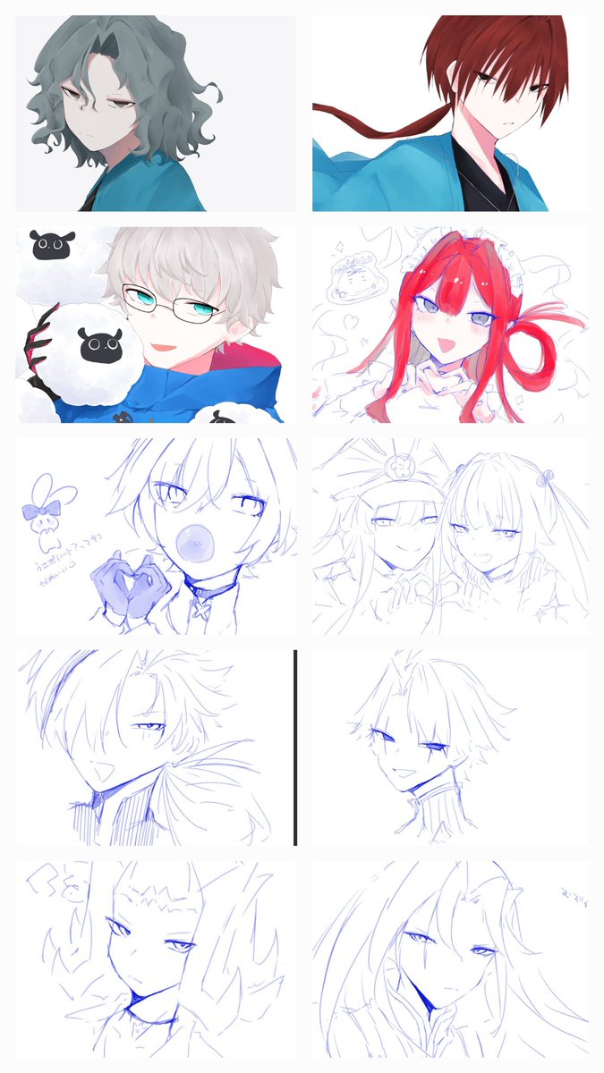 今月描いた絵を晒そう 色つき絵の圧倒的少なさ