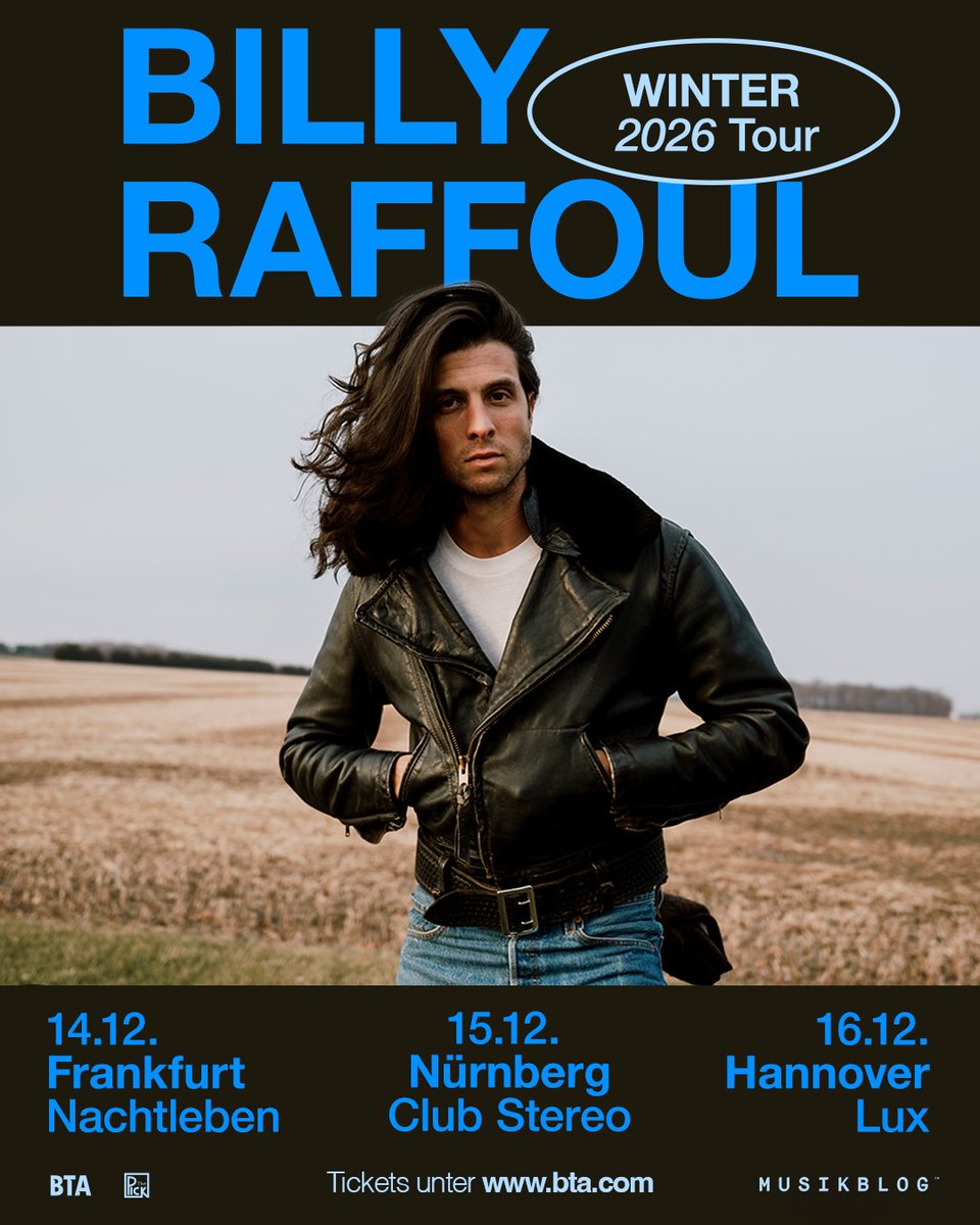 BillyRaffoul's tweet photo. London! I am THRILLED to be returning on December 9th for an intimate performance at Strongroom Bar! I am also excited to return to Germany from December 14th-16th for a few very special shows. Tickets for all dates will go on sale starting this Thursday July 2nd at 10am CEST. https://t.co/JePUkKnPaV
