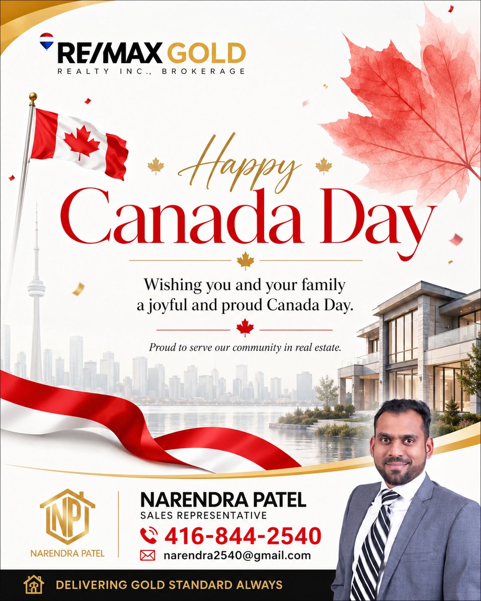 npatel1812's tweet photo. Happy Canada Day! 🍁
.
#realtornarendrapatel #happycanadaday #canada #canadapride #proudcanadian https://t.co/eY8JQIHlz3