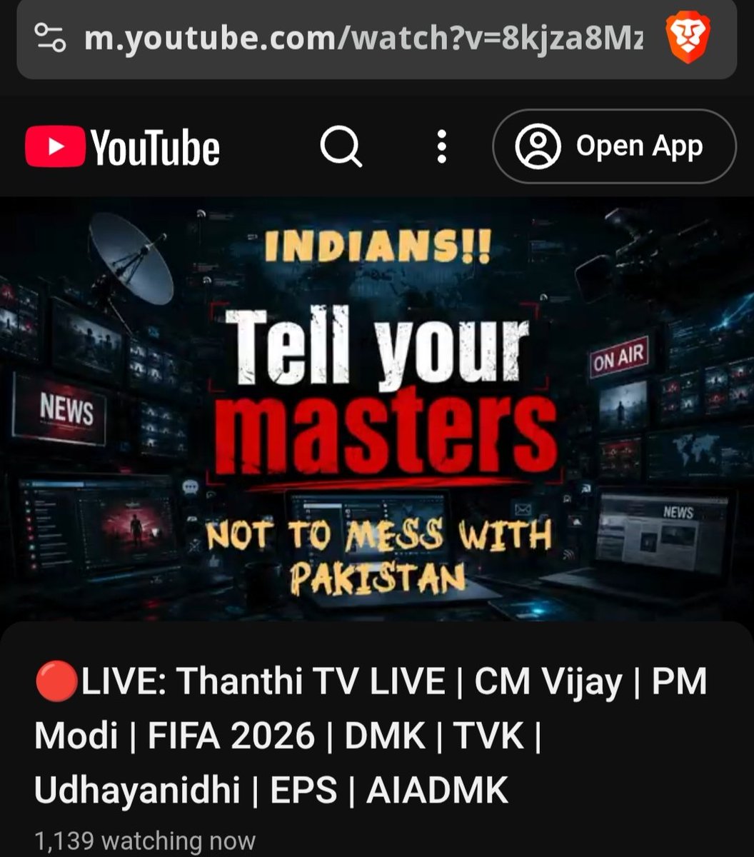 nomad_starman's tweet photo. தந்தி டிவி நிலைமை எப்படி ஆகிப்போச்சுன்னா, அவனோட நேரலைய பாகிஸ்தான்காரன் ஹேக் பண்ணிட்டான். 

Thanthi TV live relay hacked by pakis. @ThanthiTV You guys are shamless da.

@CMOTamilnadu @AshwiniVaishnaw Kindly take strict action against paki cyber bullies. This is too much. 🤦🏻‍♂️ https://t.co/eKf34qah4r