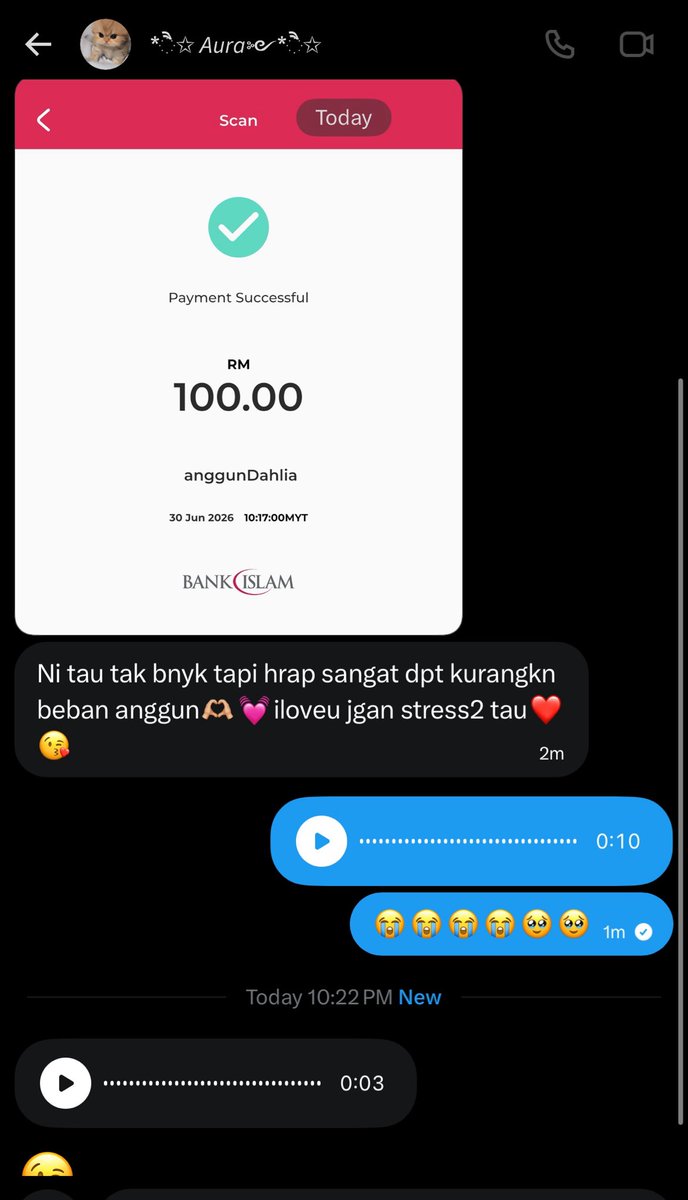 Xo7Xox's tweet photo. 😭😭trimaksih @onlyaurxx die baik sgt-ii wlaupun bru je knl bnyk sgat tlg anggun😔 https://t.co/gJMKGSPPqI
