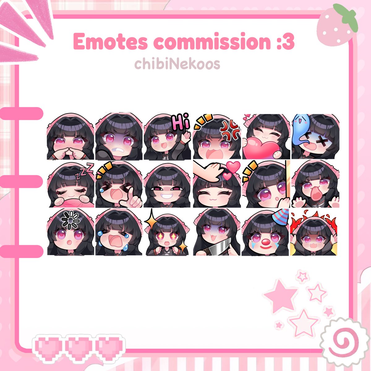ChibiNekoos's tweet photo. 18 emote commission sheet done !! 
#Vgen #commissionㅤ https://t.co/nbXvnGnj06