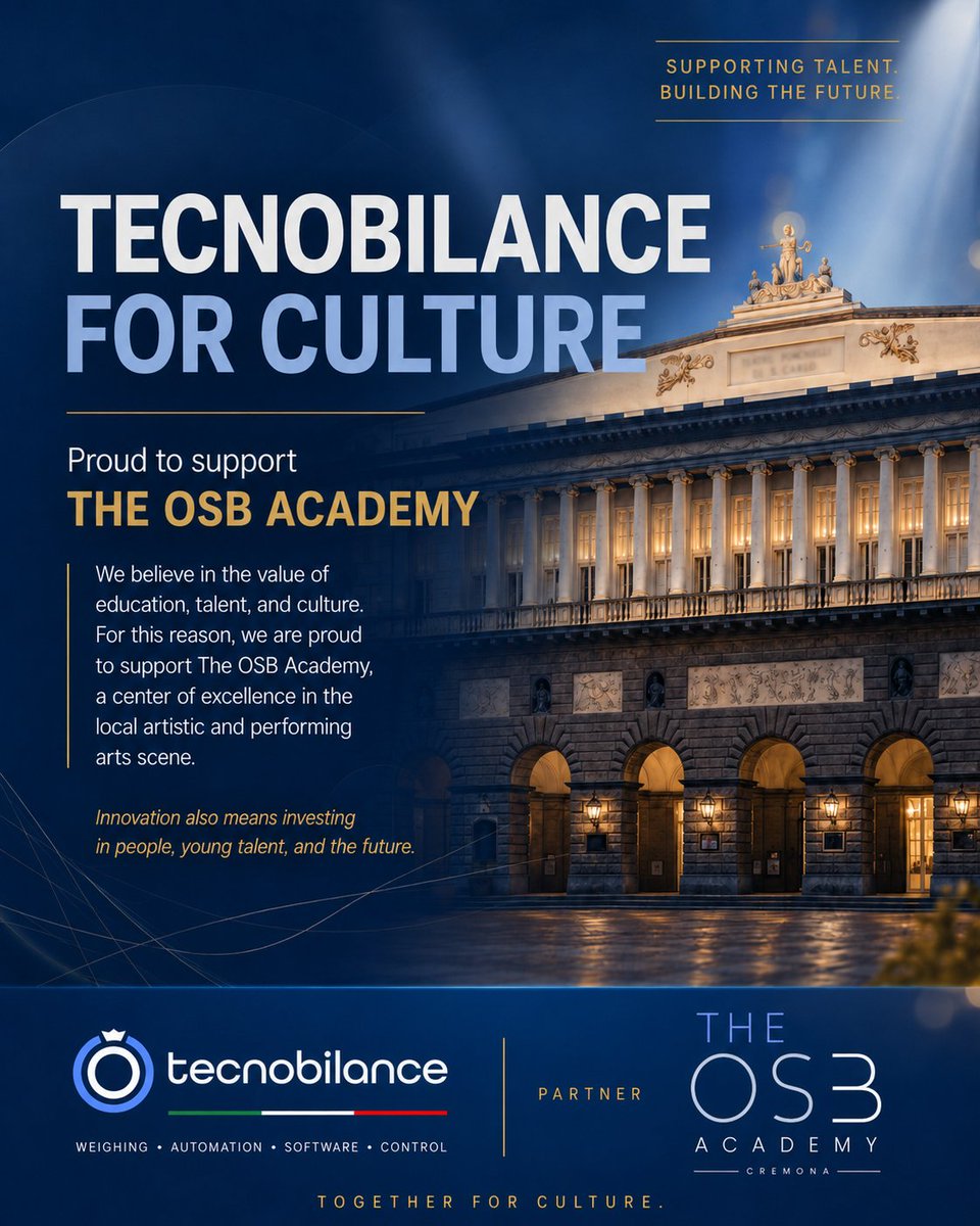 tecnobilance's tweet photo. TECNOBILANCE FOR CULTURE
Proud to support THE OSB ACADEMY

#tecnobilance #osbacademy #Cultura #talento #innovazione #formazione #madeinitaly #cremona #responsabilitasociale #TogetherForCulture https://t.co/5Bt2y6MtNF