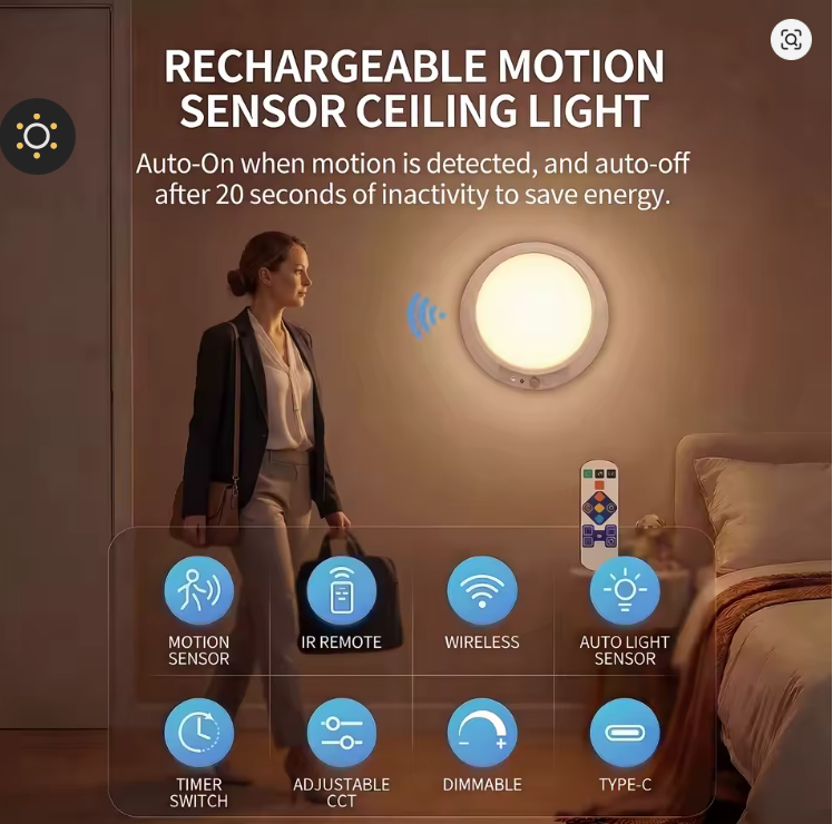 Gar4geS4LESCL's tweet photo. Vendo, Luz LED de Techo Inteligente con Sensor de Movimiento – Recargable + Control Remoto Ilumina cualquier espacio de forma práctica y moderna con esta lámpara LED de techo recargable, ideal para pasillos, closets, baños, bodegas, piezas y entradas. https://t.co/T7hzPXhRNz