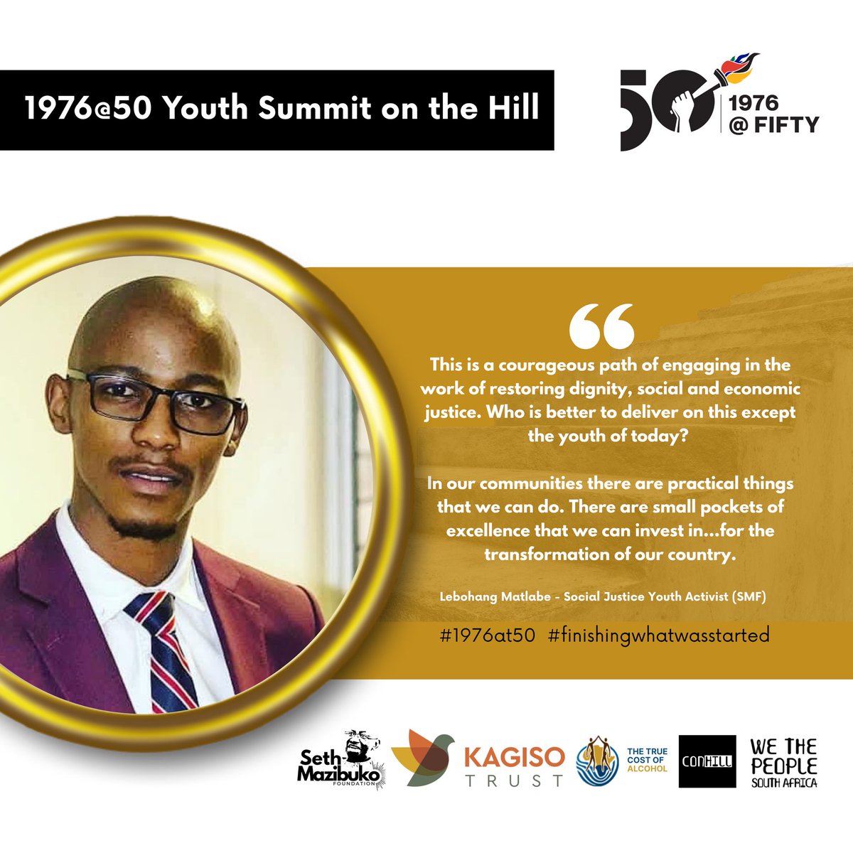 1976at50's tweet photo. Different journeys. Shared purpose.

Today might be tense but remember, together is better than alone.

From the judiciary to civil society and youth leadership, all reflect on the legacy of 1976 and the future of South Africa. A stronger democracy requires all of us.

#1976at50 https://t.co/DZddk9Cc4S