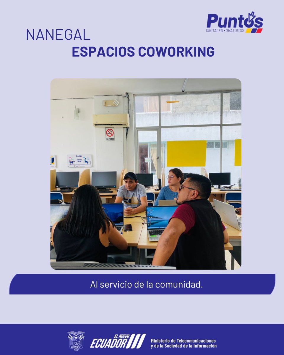pde_nanegal's tweet photo. 💻✨ ¡Trabaja, estudia y crea en nuestro espacio de coworking del Punto Digital Gratuito Nanegal! ✨💻

¿Necesitas un lugar tranquilo y cómodo para realizar tus actividades? En el PDG Nanegal ponemos a tu disposición un espacio de coworking pensado para impulsar tu productividad. https://t.co/YpdJhGkBL8
