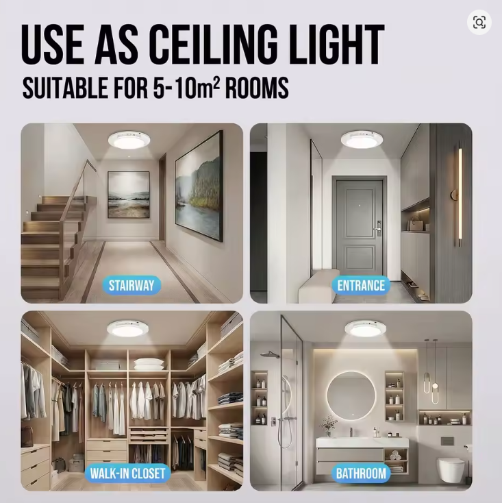 Gar4geS4LESCL's tweet photo. Vendo, Luz LED de Techo Inteligente con Sensor de Movimiento – Recargable + Control Remoto Ilumina cualquier espacio de forma práctica y moderna con esta lámpara LED de techo recargable, ideal para pasillos, closets, baños, bodegas, piezas y entradas. https://t.co/T7hzPXhRNz