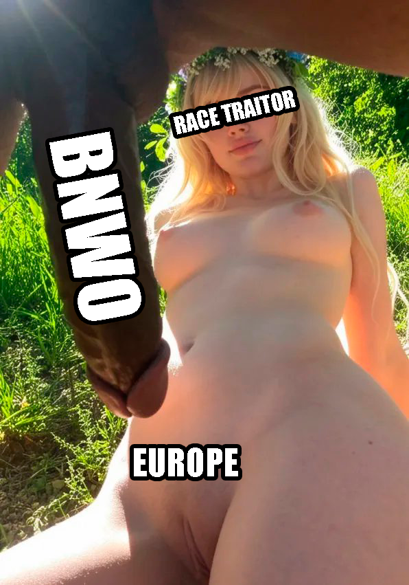 JuliaKittyWS's tweet photo. Every day more and more white Europeans betray their race, and start worship their Superiors. I'm a proud race traitor and I serve Black Kings. 💖♠ #BNWO #OBLM #WLDM #nowhites #RaceTraitor #ServeBlacks #BlackPower #BlackFuture #GoBlack https://t.co/D2Eh9IKD2X