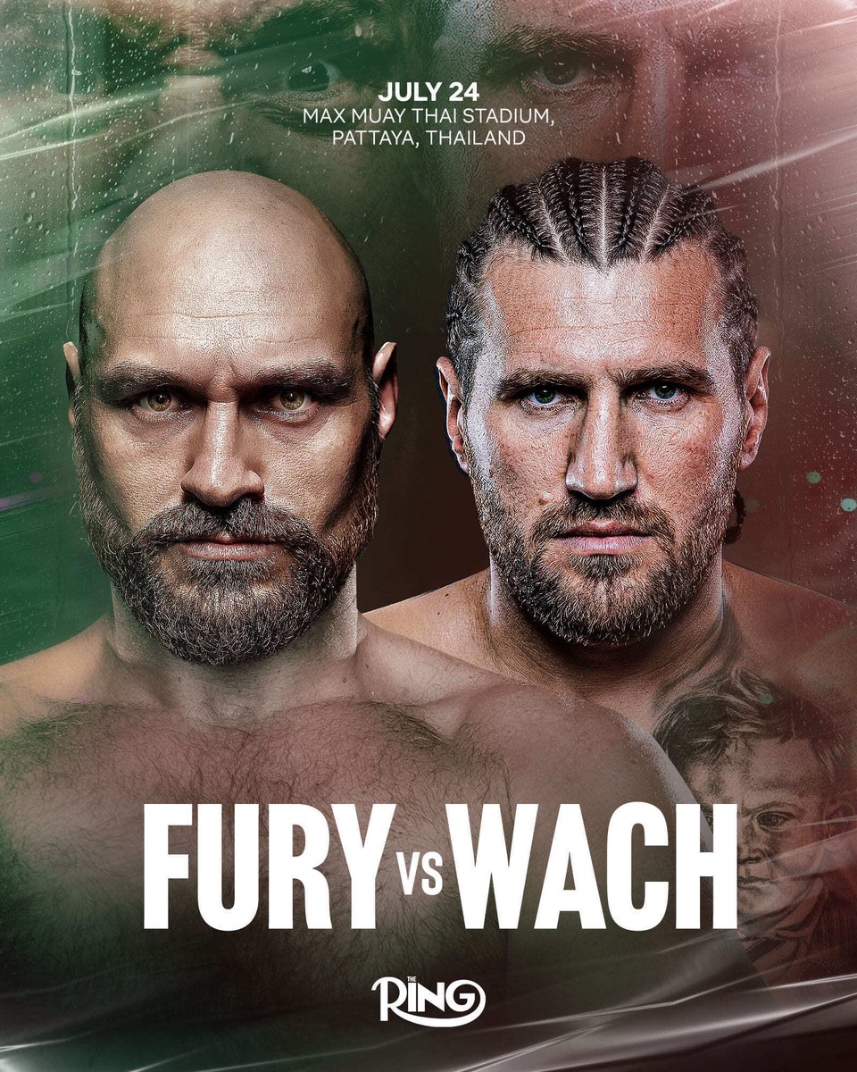 ringmagazine's tweet photo. ‼️ ANNOUNCED: Tyson Fury will return to face Mariusz Wach in a heavyweight clash on July 24th in Thailand. https://t.co/Dr0hDdwc22
