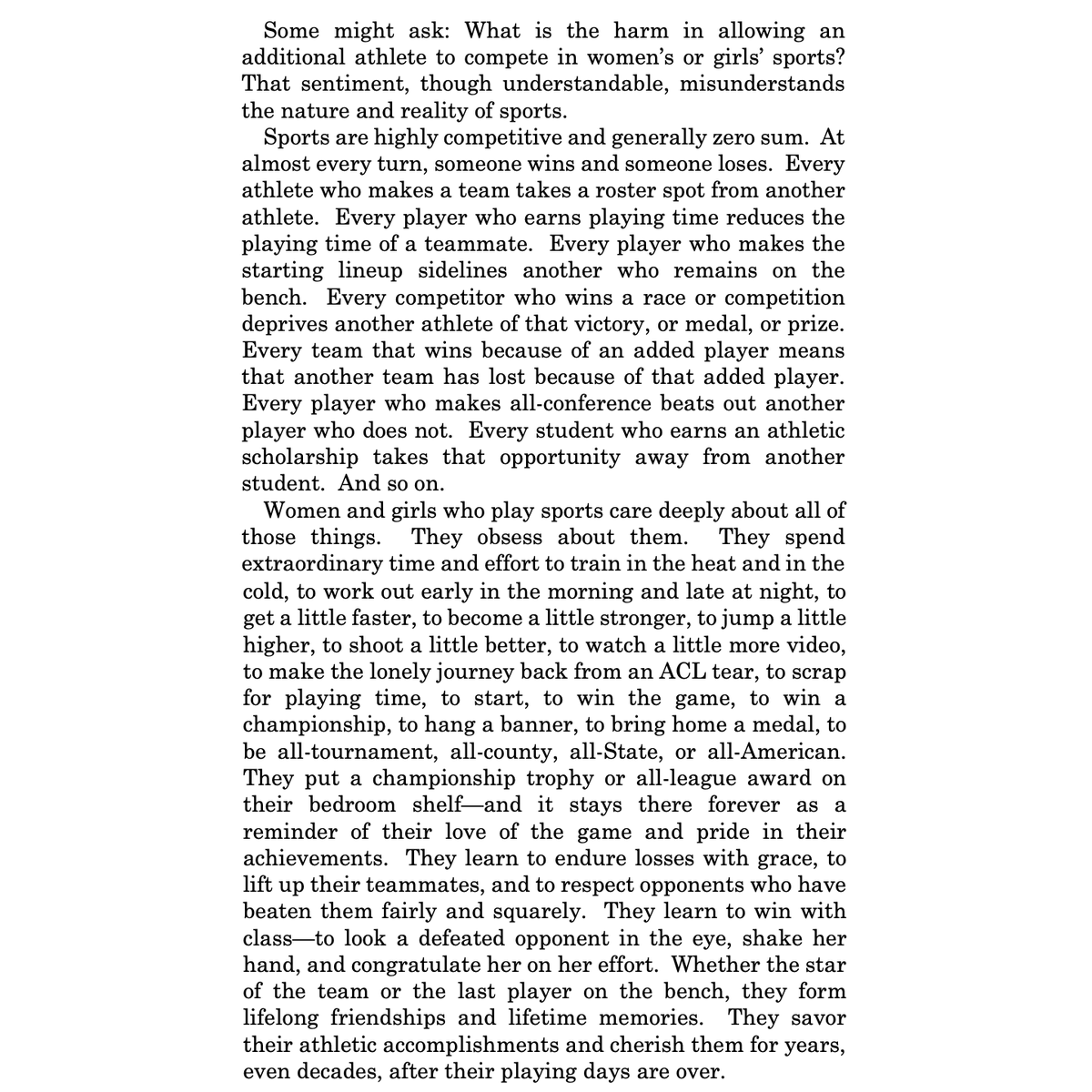 KristenWaggoner's tweet photo. A beautiful passage from today’s majority opinion on why women’s sports must be protected—and what they mean to the girls who play them.

Written as only a girls’ coach could have written it. https://t.co/8RrsFa53Tc
