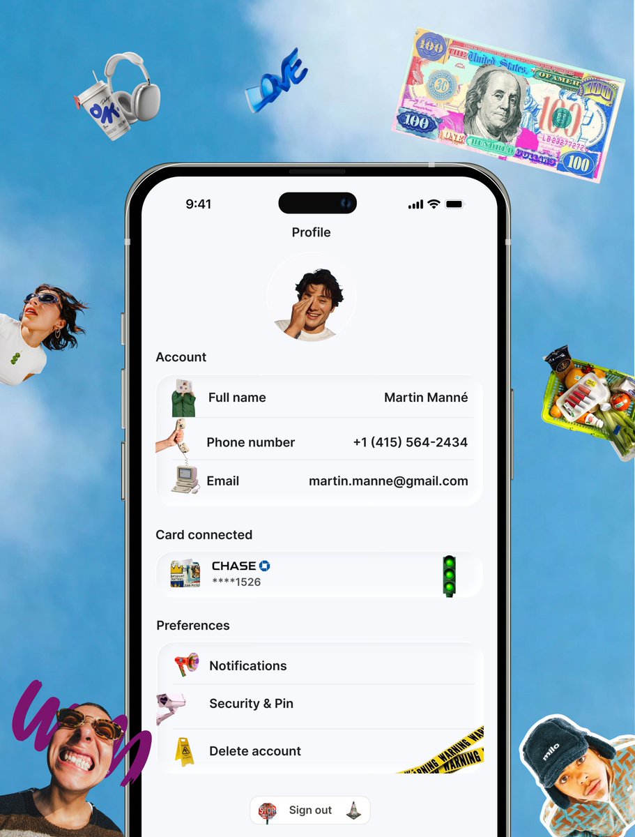 martinuiopaz's tweet photo. even your profile shouldn’t be boring asf.

the mission with Zimo is to make money feel less like a spreadsheet and more like a product you actually want to open.

shared cards. automatic splits. no chasing. no awkward reminders. no ugly banking UI.

every screen should feel alive, social, and a little insane.

banking should have taste again.

waiting list is open 👀