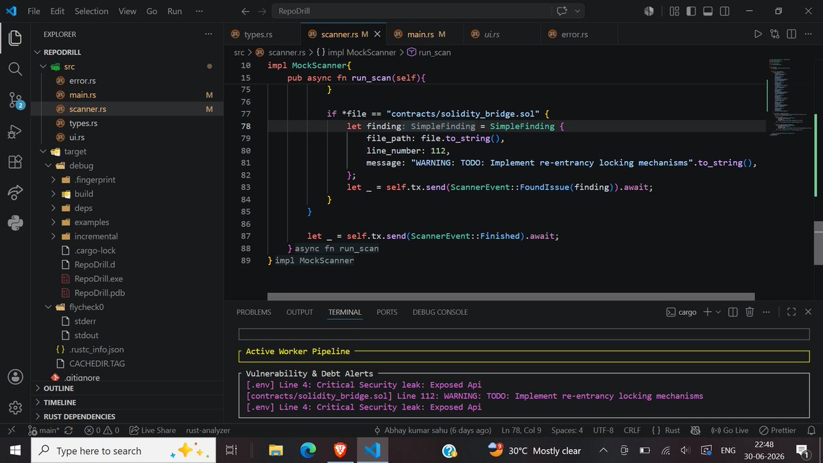 abhayk_01's tweet photo. Demo Day 🚀

Pitched RepoDrill (My project) today.

Loved seeing what everyone has been building. The feedback and discussions made the experience even better.

RepoDrill is just getting started. A lot more to build before it's production-ready. ⚡

#BuildInPublic #Rust @_HerDAO https://t.co/siMTVihBq0