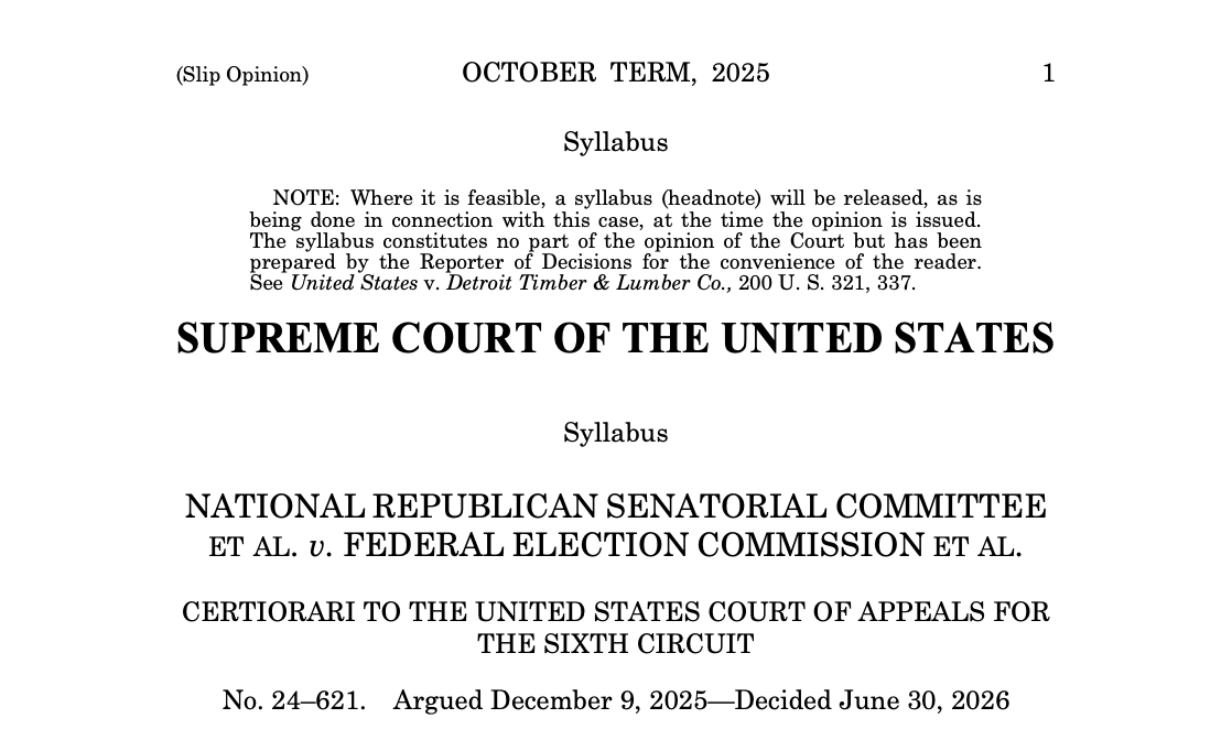 InstFreeSpeech's tweet photo. We applaud the Court's decision in NRSC, which is a win for free political speech. https://t.co/hFUrBW3ML4 https://t.co/tBve2LWsnz