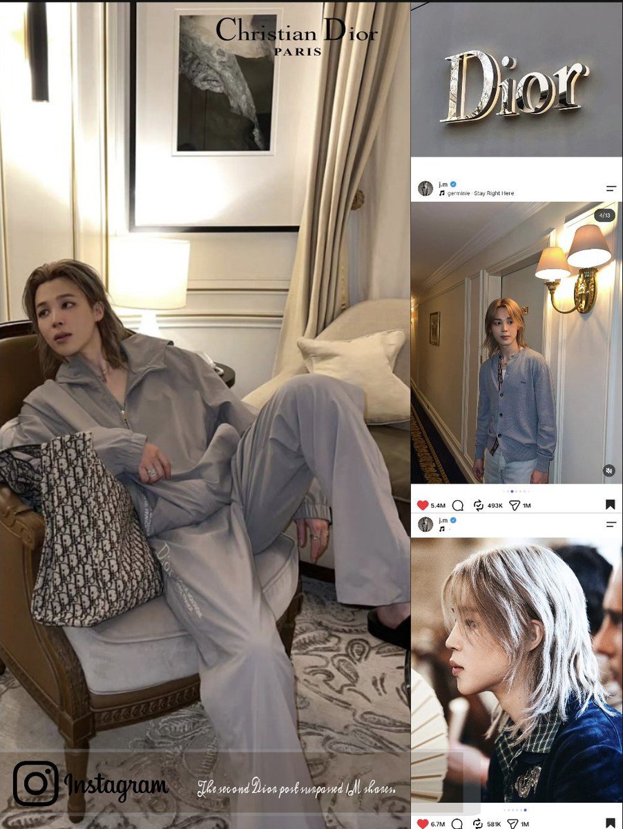jimin_lil_devil's tweet photo. OMGGG ANOTHER ONE?!! 🤯😭🔥

#Jimin's second Instagram post for Dior has officially surpassed 1 million shares. 

PRINCE OF DIOR PARK JIMIN 
#JIMINxDior https://t.co/ZRaugQjPOg