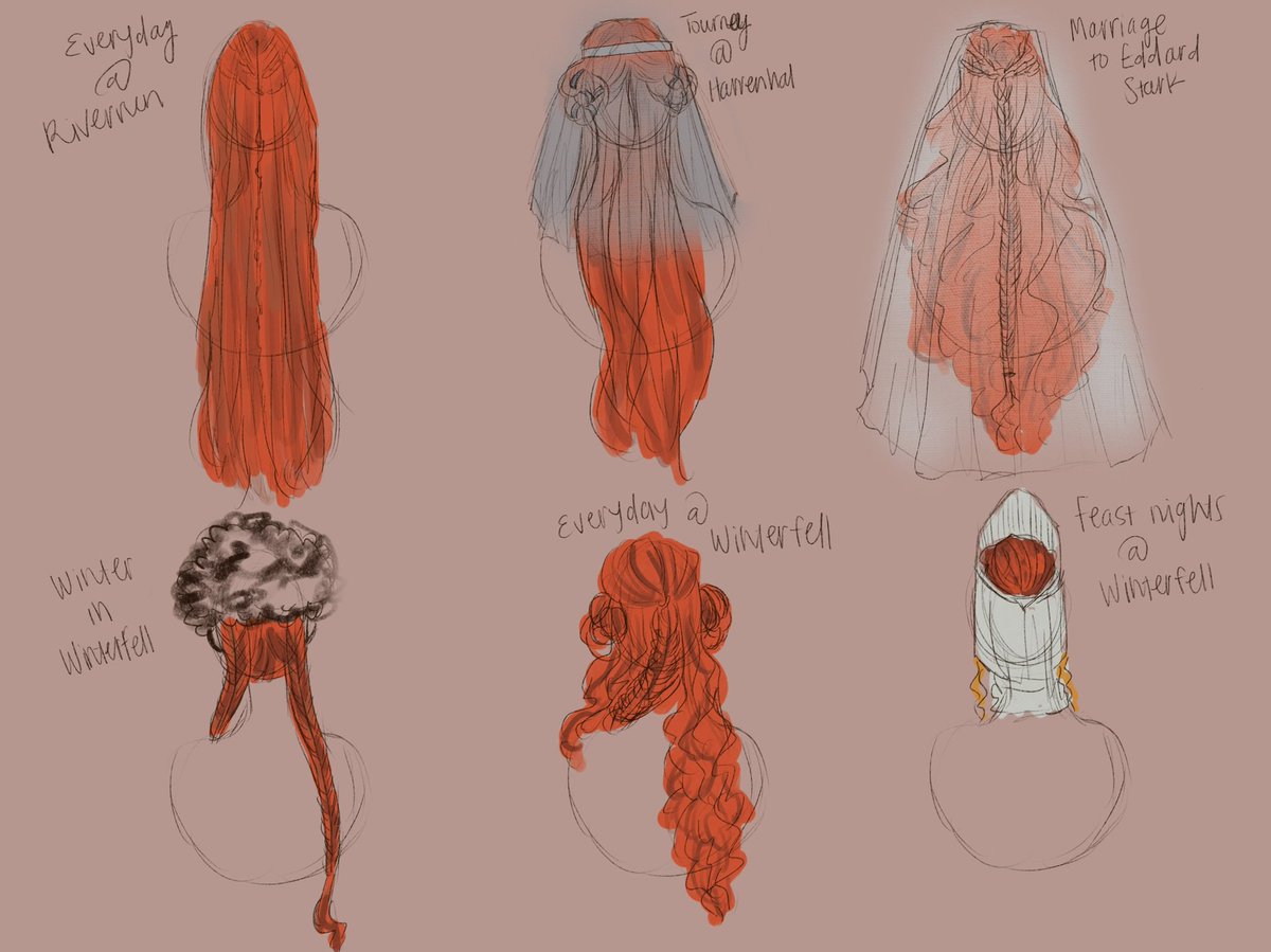 clownerysince97's tweet photo. Some hairstyles for my #asoiaf AU!
#lyannastark #cerseilannister #catelyntully https://t.co/BWVrAArJac