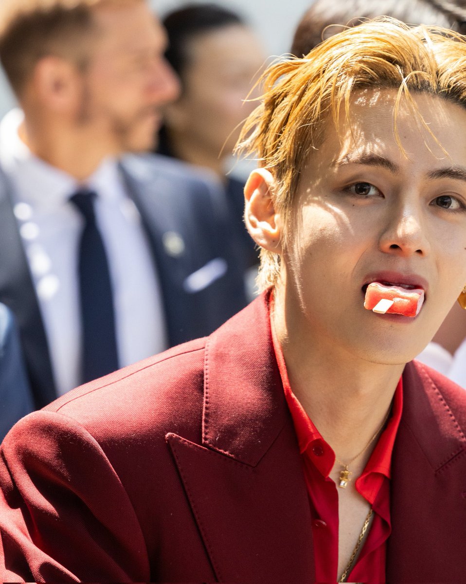 BTSvKIMTH's tweet photo. #CelineSS27 highlight: a strawberry popsicle. It was strawverry good 🍓 https://t.co/ptB2y4u41i
