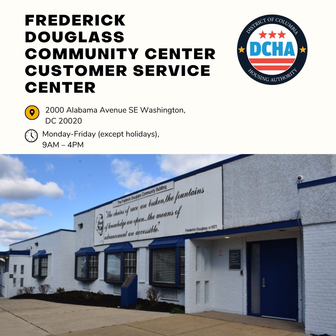 DC_Housing's tweet photo. DCHA is working to resolve service disruption due to the cybersecurity incident. In the meantime, DCHA is still open for business and serving walk-ins at all locations.  For self-service, customers and landlords can visit: https://t.co/rSZ07KzizO.  Customers can also call (202)-535-1000.