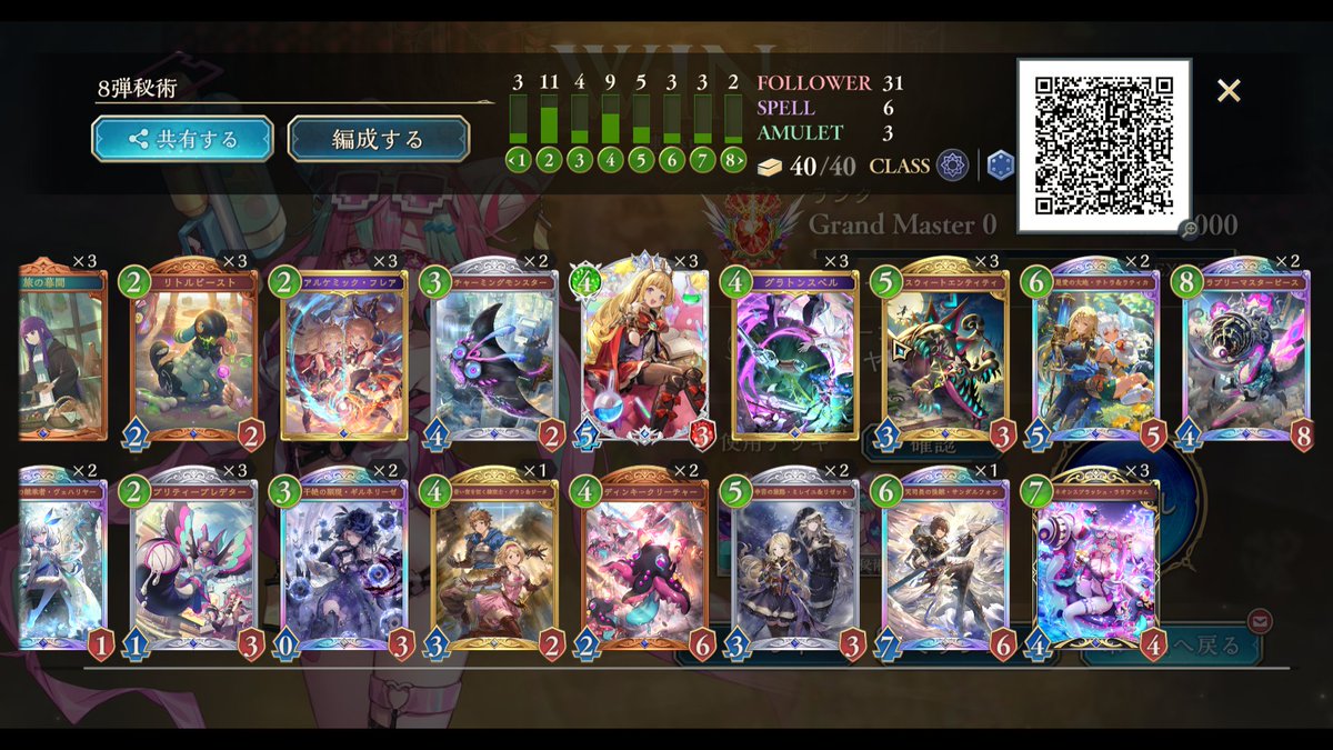 Vqlknis's tweet photo. 秘術ウィッチでグラマスまで！
とりあえずダイヤ100％で走り抜けられるパワーはまだある
サンダルフォンはサブプランなのでピン採用
ララアンセムからテトラティカ+マグナorフレアで16点出す動きが特に強力
前期より打点出しやすくなって楽しい https://t.co/Qju7P1DWjv