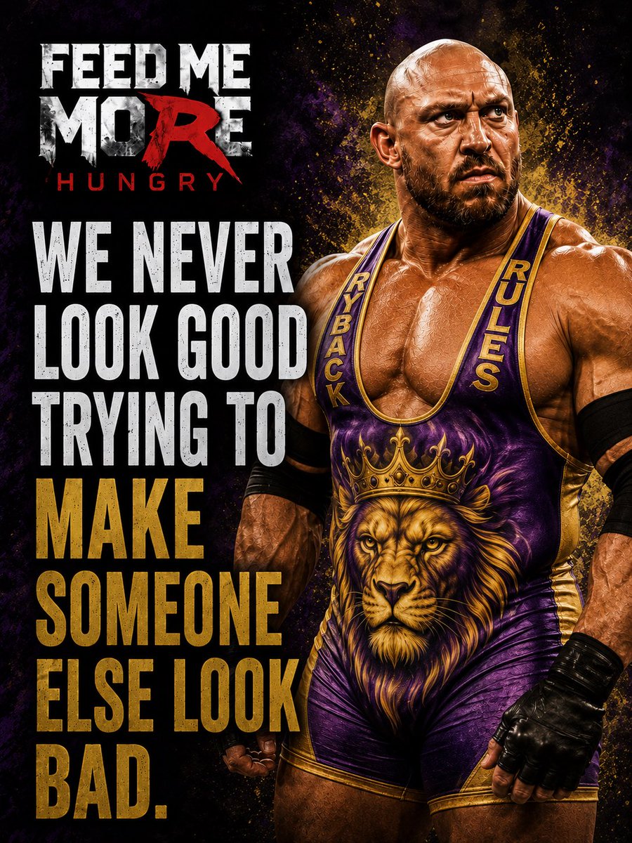 Ryback's tweet photo. We never look good trying to make someone else look bad.

That doesn’t mean we ignore bad behavior or refuse to hold people accountable. Accountability is about speaking the truth with integrity. Trying to tear someone down is about ego.

There’s a big difference.

A Feed Me More Hungry mindset teaches us to spend far more time building ourselves than criticizing others. We can call out dishonesty, stand up for what’s right, and set healthy boundaries without making it our mission to embarrass or destroy another person.

The strongest people don’t need to diminish someone else’s light to make their own shine brighter. They let their character, work ethic, and consistency speak for them.

Every day gives us a choice: invest our energy into tearing others down or into becoming stronger, wiser, healthier, and more disciplined than we were yesterday.

Let’s choose growth. Let’s choose accountability over bitterness, truth over gossip, and self-improvement over comparison.

Feed Me More Hungry.